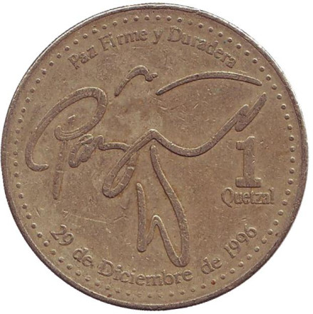 Монета 1 кетцаль. 2000 год, Гватемала.