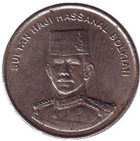 Султан Хассанал Болкиах. Монета 5 сенов. 2002 год, Бруней.