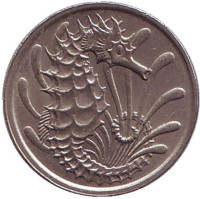 Морской конек. Монета 10 центов. 1978 год, Сингапур. 