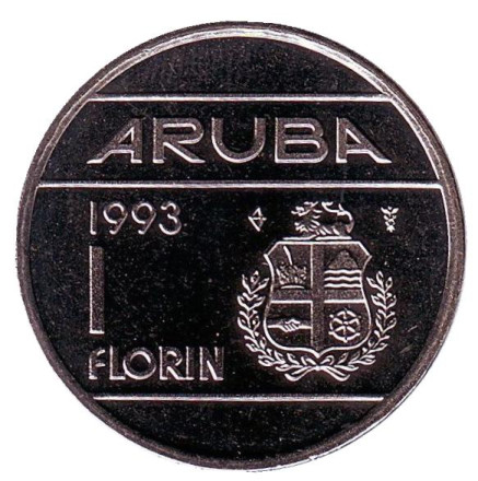 Монета 1 флорин. 1993 год, Аруба. UNC.
