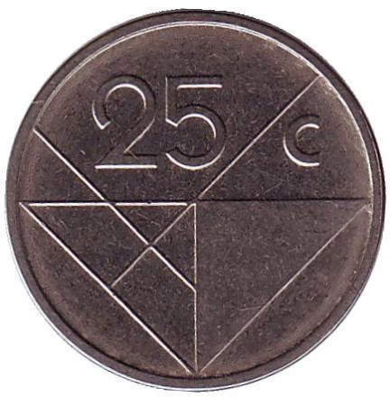 Монета 25 центов. 2012 год, Аруба.