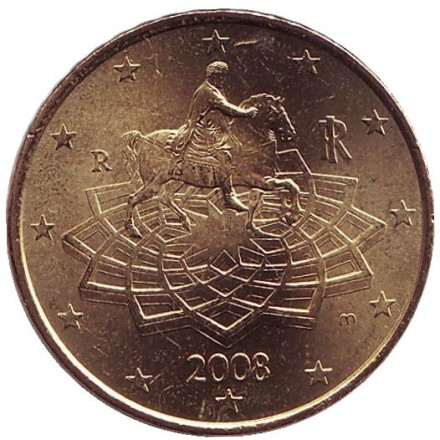 Монета 50 центов. 2008 год, Италия.