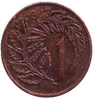 Монета 1 цент. 1985 год, Новая Зеландия. Лист папоротника. Монета 1 цент. 1985 год, Новая Зеландия. Лист папоротника.