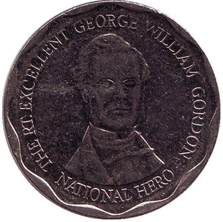 Монета 10 долларов. 2012 год, Ямайка. Джордж Гордон - национальный герой.