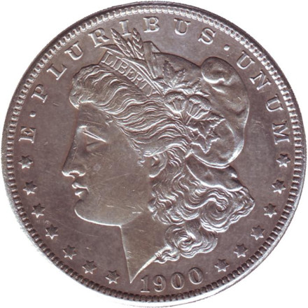 Монета 1 доллар. 1900 год, США. (Без отметки монетного двора) Моргановский доллар.