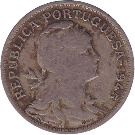 Монета 50 сентаво. 1945 год, Португалия.