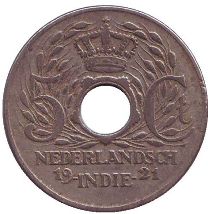 Монета 5 центов. 1921 год, Нидерландская Индия.