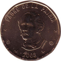 Пабло Дуарте. Монета 1 песо. 2008 год, Доминиканская Республика. (Магнитная)