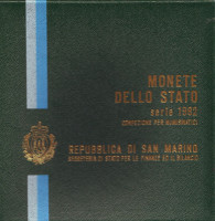 Годовой набор монет Сан-Марино (9 шт) 1982 года в банковской упаковке.