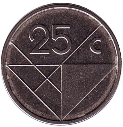 Монета 25 центов. 2013 год, Аруба.