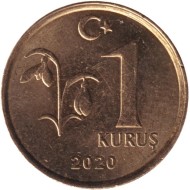 Монета 1 куруш. 2020 год, Турция. Монета 1 куруш. 2020 год, Турция.