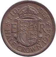 Монета 1/2 кроны. 1954 год, Великобритания. Монета 1/2 кроны. 1954 год, Великобритания.