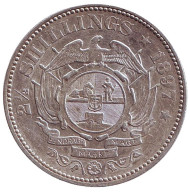 Монета 2,5 шиллинга. 1897 год, ЮАР. Монета 2,5 шиллинга. 1897 год, ЮАР.