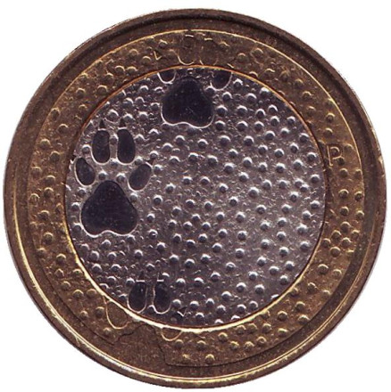 Монета 5 евро. 2012 год, Финляндия. Северная природа. Фауна.