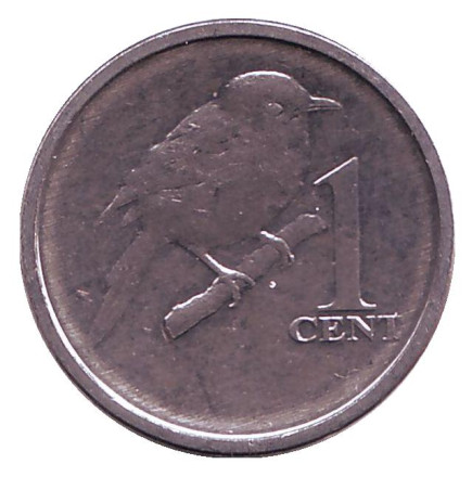 Монета 1 цент. 2017 год, Острова Кука. Птица.
