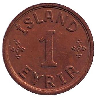 Монета 1 аурар. 1942 год, Исландия.