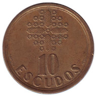 Монета 10 эскудо. 1992 год, Португалия. Монета 10 эскудо. 1992 год, Португалия.