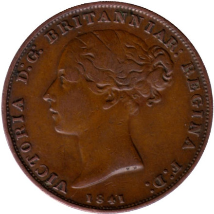 Монета 1/26 шиллинга. 1841 год, Джерси.