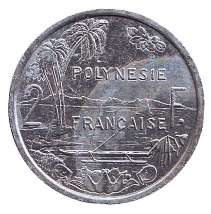 Монета 2 франка. 2001 год, Французская Полинезия.