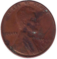 Линкольн. Монета 1 цент. 1946 год (D), США.