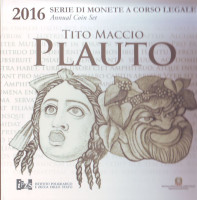 2200 лет со дня смерти Тита Макция Плавта. Годовой набор монет Италии в буклете (9 шт.), 2016 год, Италия.