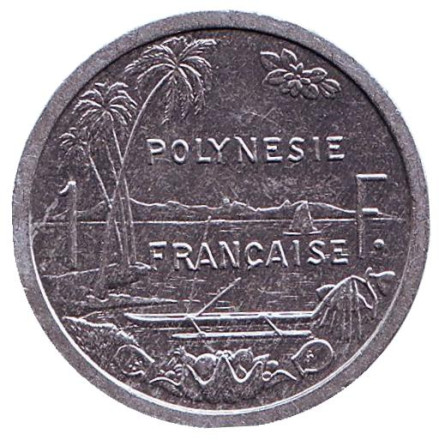 Монета 1 франк, 2001 год, Французская Полинезия. Из обращения.