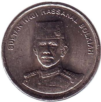 Монета 5 сенов. 2008 год, Бруней. Султан Хассанал Болкиах.