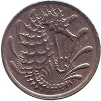 Морской конек. Монета 10 центов. 1982 год, Сингапур. 