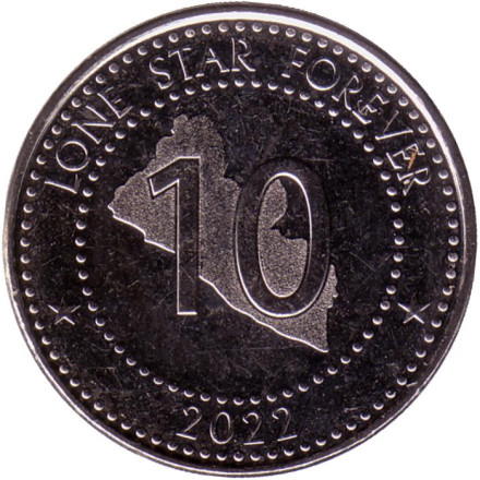 Монета 10 долларов. 2022 год, Либерия.