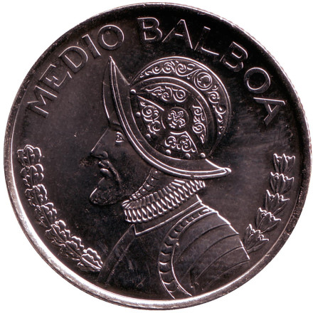 Монета 1/2 бальбоа. 2019 год, Панама. UNC. Васко Нуньес де Бальбоа.