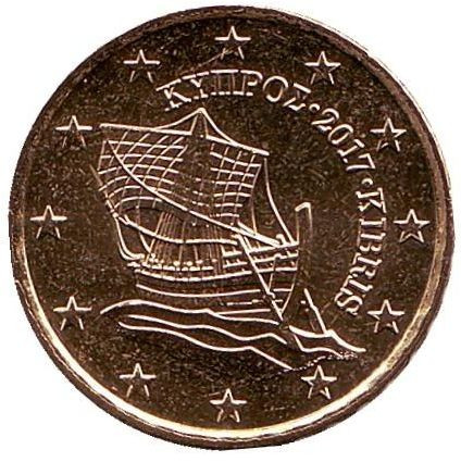 Монета 10 центов. 2017 год, Кипр.