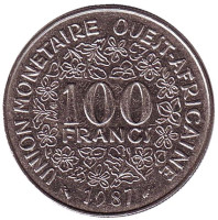Монета 100 франков. 1987 год, Западные Африканские Штаты.