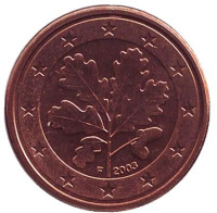 Монета 1 цент. 2003 год (F), Германия.