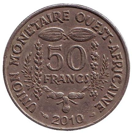 Монета 50 франков. 2010 год, Западные Африканские штаты.