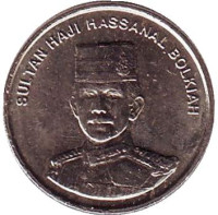 Султан Хассанал Болкиах. Монета 5 сенов. 2010 год, Бруней.