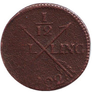 Монета 1/12 скиллинга. 1802 год, Швеция. Монета 1/12 скиллинга. 1802 год, Швеция.