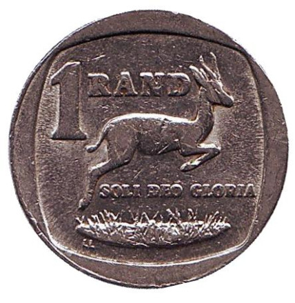 Монета 1 ранд. 1997 год, ЮАР. Газель.