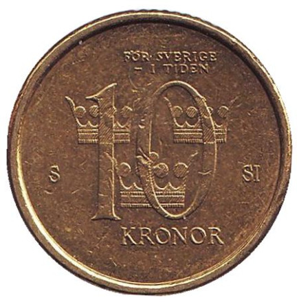 Монета 10 крон. 2008 год, Швеция.