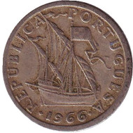 Монета 2,5 эскудо. 1966 год, Португалия. Монета 2,5 эскудо. 1966 год, Португалия.