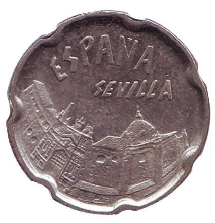 Монета 50 песет, 1990 год, Испания. Экспо-92. Севилья.