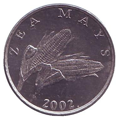 Монета 1 липа. 2002 год, Хорватия. Початок кукурузы.