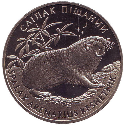 Монета 2 гривны. 2005 год, Украина. Песчаный слепыш.