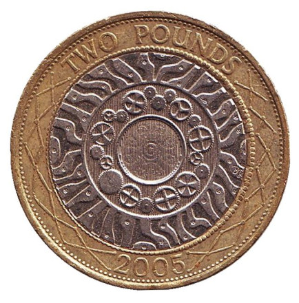 Монета 2 фунта. 2005 год, Великобритания.