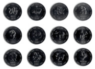 Набор монет "Лунный календарь" (12 штук). 10 шиллингов, 2000 год, Сомали. Набор монет "Лунный календарь" (12 штук). 10 шиллингов, 2000 год, Сомали.