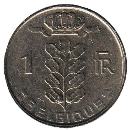 Монета 1 франк. 1980 год, Бельгия. (Belgique)