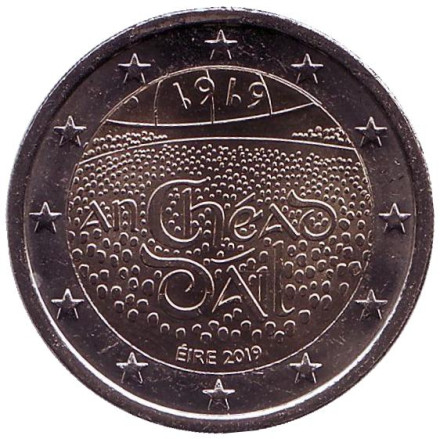 Монета 2 евро. 2019 год, Ирландия. 100 лет со дня первого заседания Дойл Эрен.
