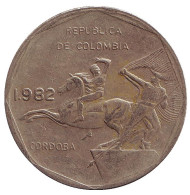 Монета 10 песо, 1982 год, Колумбия. Монета 10 песо, 1982 год, Колумбия.