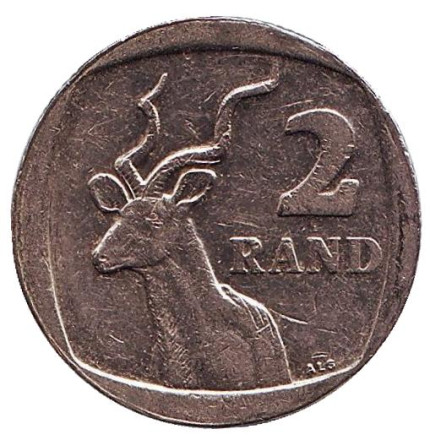 Монета 2 ранда. 2005 год, ЮАР. Антилопа.