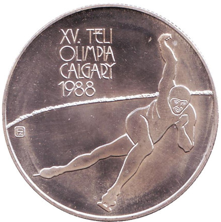 Монета 500 форинтов. 1986 год, Венгрия. BU. XV Зимние Олимпийские игры в Калгари.