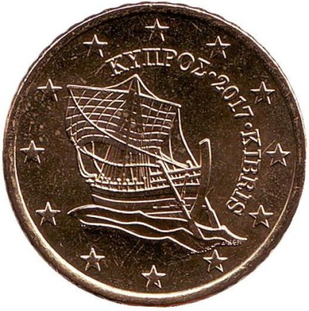 Монета 50 центов. 2017 год, Кипр.